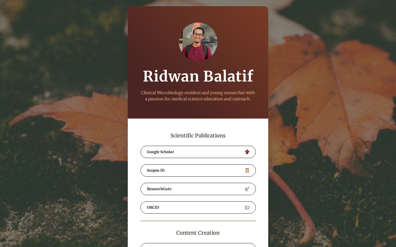 Short Profile Ridwan Balatif Short profile ridwan balatif